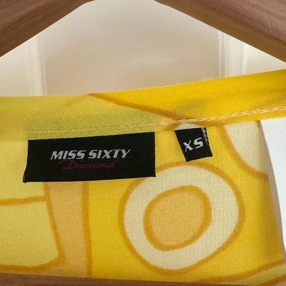 Miss Sixty Yellow Geometric Midi Dress - Picture 4 of 5